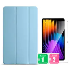 GENERICO - Kit para Xiaomi PAD 7 PRO + Funda Bookcover Celeste + Mica de Pantalla Clear