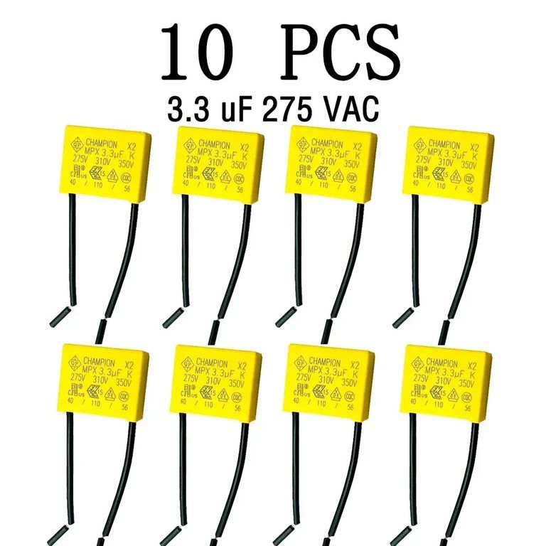 CAPACITOR CONDENSADOR 3.3 UF - REEMPLAZA CABLE NEUTRO - KIT 10 UNIDAD