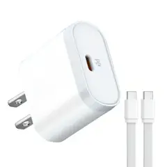 LDNIO - Cargador 20W Carga Rápida Q111 Cable 1M Tipo-C a C Blanco