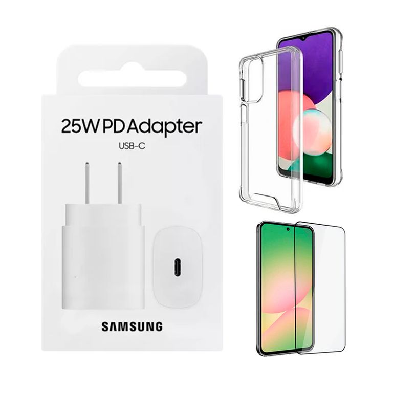 Kit Para A56 Adaptador 25w Blanco + Case Y Funda