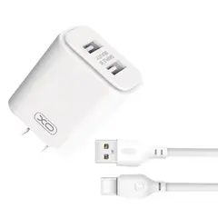 XO SIMPLE IS BEAUTY - Cargador XO L90C 12W Dual USB Charger Cable Tipo-C Blanco
