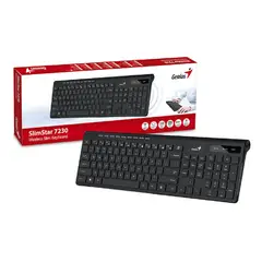 GENIUS - TECLADO SLIMSTAR 7230 WIRELESS MULTIMEDIA SP BLACK