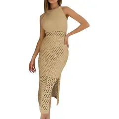 GENERICO - Vestido Hilo Trasluce Y Forro 359G-30 Color Vainilla-