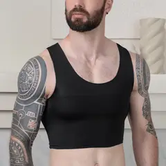 ONHUL - Faja para pecho o ginecomastia corrector de postura negro para hombre