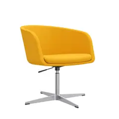 OFIDEAS - Poltrona Giratoria Boom Base Cross Mostaza Acolchada