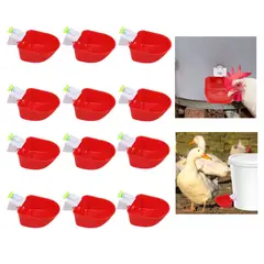GENERICO - PACK X12 BEBEDERO BASCULANTE PARA POLLO AVE 11X9CM ANTIGOTEO