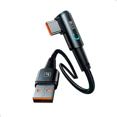 GENERICO - Cable Tipo usbA - C 100w Pd Carga Rapida 2 mt 90°Trenzado