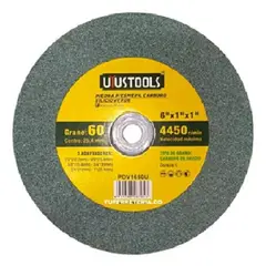 UYUSTOOLS - DISCO DE PIEDRA PARA ESMERIL VERDE 8x1 Pulgadas Grano 60 UYU