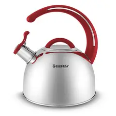 FINEZZA - Tetera de Acero 3.0 Litros FF-T0048 Mango Rojo