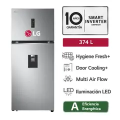 LG - Refrigeradora Top Mount No Frost con Hygiene Fresh 374 Litros GT37SGP