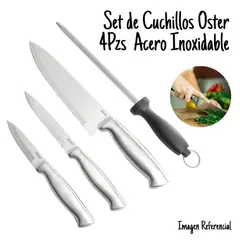 OSTER - Juego de Cuchillos con Afilador 4pzs