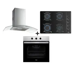 TEKA - Tricombo Cocina Empotrable 4 GBC 64003+ Campana Decorativa NC 980 + Horno HBB 535 SS