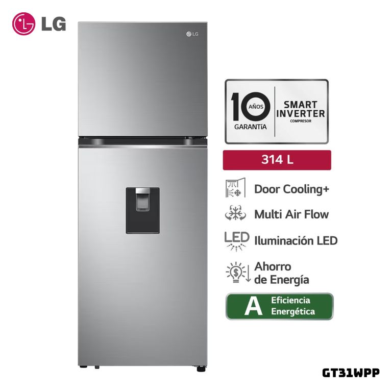 REFRIGERADORA 314 L TOP FREEZER PLATEADO - GT31WPP