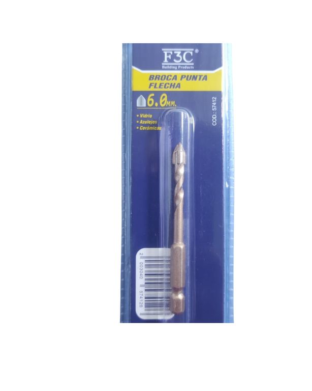 BROCA PUNTA FLECHA DE 6MM