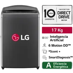 LG - Lavadora WT17BV6 17kg Ai Dd Inteligencia Artificial Carga Superior Negro Claro