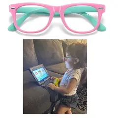 KAILI - Lentes niña ROSADO filtro Anti Luz Azul Computadora proteccion