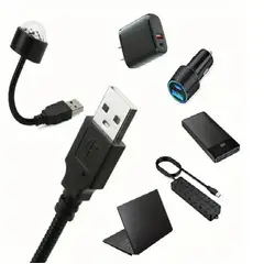 GENERICO - Lampara luz psicodelica parea auto con conector USB