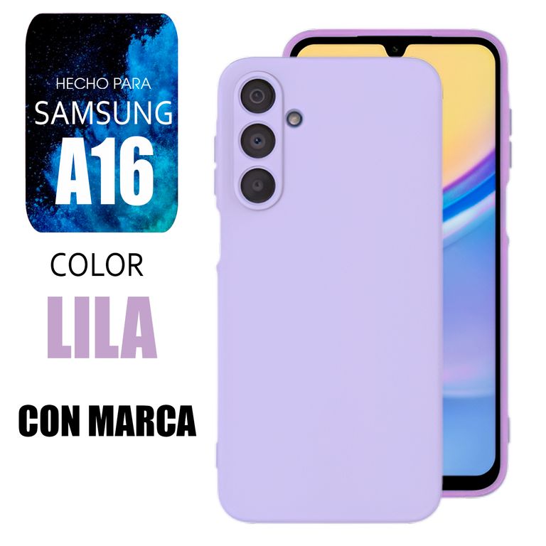 Silicone Case Para A16 Lila Con Marca