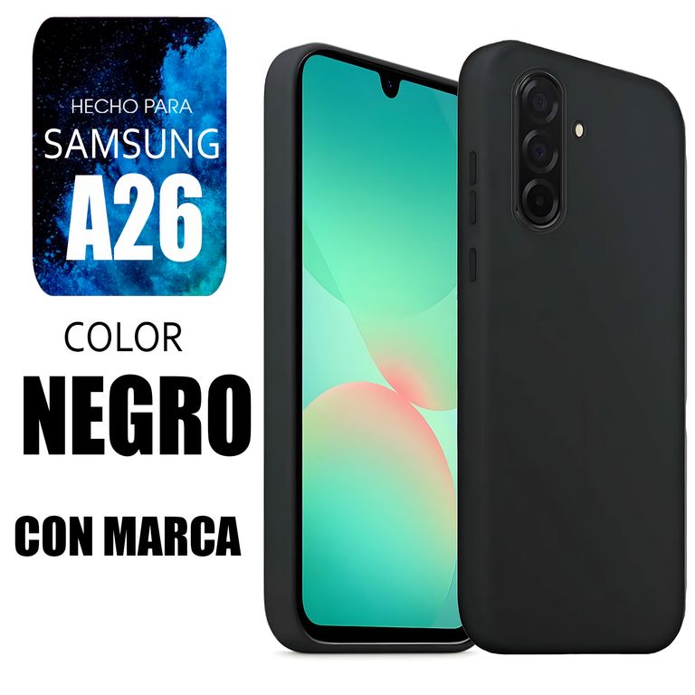 Silicone Case Para A26 Negro Con Marca