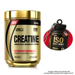 LEVEL PRO - Creatina 500 gr Creatina Monohidratada + portaproteina