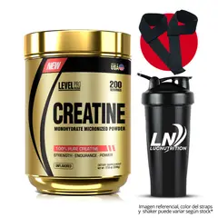LEVEL PRO - Creatina 500 g Creatina Monohidratada + straps + shaker