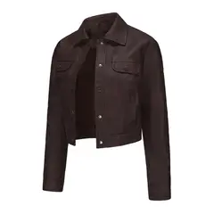 GIOIO - Chaqueta Mujer Cuero Ligera Múltiples Bolsillos Casual