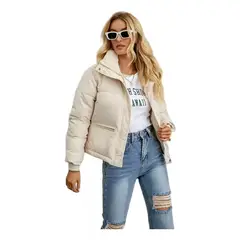 GIOIO - Chamarra Corta De Plumón Para Mujer Chamarra Cálida Y Ligera