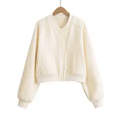 GIOIO - Chaqueta Mujer Crop Estilo Europeo Ajustada Nuevo