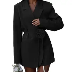 GIOIO - Chaqueta Mujer Blazer Flores 3D Ajustada Oficina Elegante