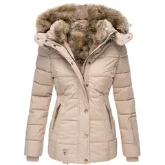 GIOIO - Chaqueta Mujer Algodón Capucha Ajustada Abrigada Invierno