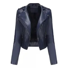 GIOIO - Chaqueta De PU Para Mujer Cazadora Cortavientos Para Moto