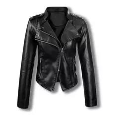 GIOIO - Chaqueta Rompeviento De Cuero Sintético Para Moto Para Mujer