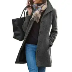 GIOIO - Chaqueta De Tweed Para Mujer Abrigo Ajustado Sección Larga