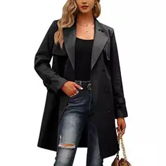 GIOIO - Abrigo Mujer Doble Botonadura Casual Entallado Otoño Invierno