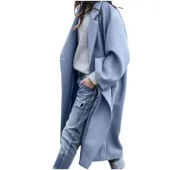 GIOIO - Abrigo Mujer Talla Grande Lana Sólido Casual Clásico