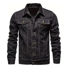 GIOIO - Chamarra De Mezclilla Multibolsillo De Moda De Alta Calidad