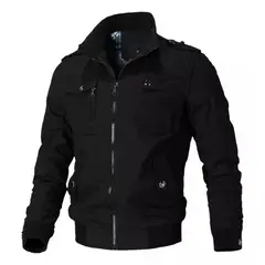 GIOIO - Chamarra Informal Clásica Militar Con Cremallera Para Hombre