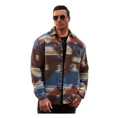 GIOIO - Chamarra Con Estampado Geométrico Para Hombre Elegante Y Cál