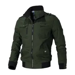 GIOIO - Abrigos Para Hombre Chamarra Negra Militar Mezclilla