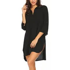 GIOIO - Camisa Elegante Con Cuello En V De Color Liso Para Mujer