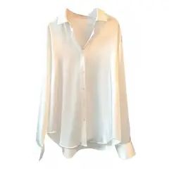 GIOIO - Camisa De Gasa Satinada Top De Seda Para Mujersuave Y Cómod