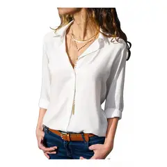 GIOIO - Blusa Casual De Moda Para Mujer Sólido Camisa