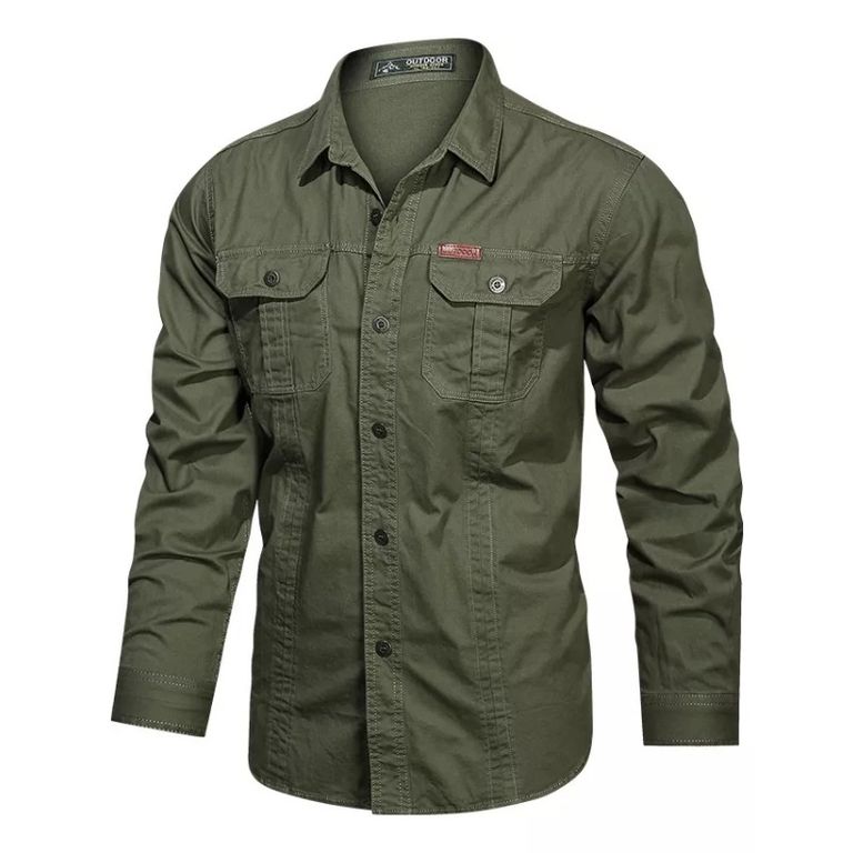 Camisa Casual Cómoda De Trabajo Al Aire Libre Para Hombre