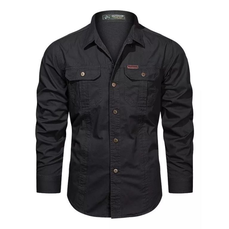 Camisa Casual Cómoda De Trabajo Al Aire Libre Para Hombre