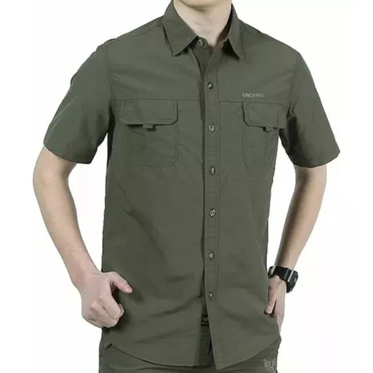 Camisa Manga Corta De Trabajo De Secado Rápido Para Hombre