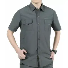 GIOIO - Camisa Manga Corta De Trabajo De Secado Rápido Para Hombre
