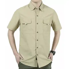 GIOIO - Camisa Manga Corta De Trabajo De Secado Rápido Para Hombre