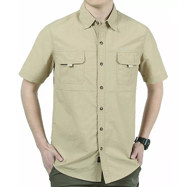 Camisa Manga Corta De Trabajo De Secado Rápido Para Hombre