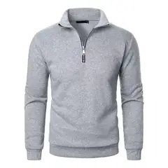 GIOIO - Camiseta Polo Informal Manga Larga Con Cremaller Para Hombre