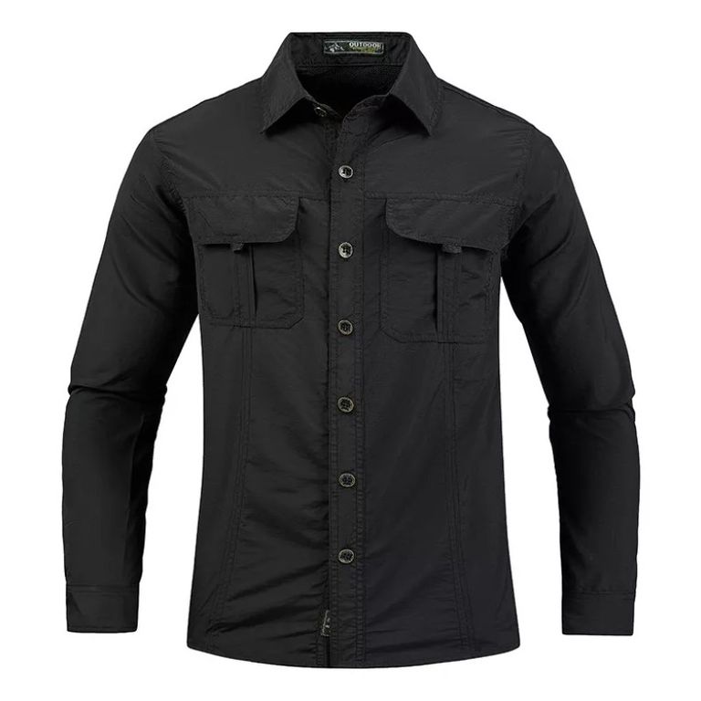 Camisa Manga Larga Hombre Camisa Táctica Suelta Confort